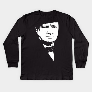 Winston Churchill 1B (Sir Winston Leonard Spencer-Churchill) Prime Minister of the United Kingdom Kids Long Sleeve T-Shirt